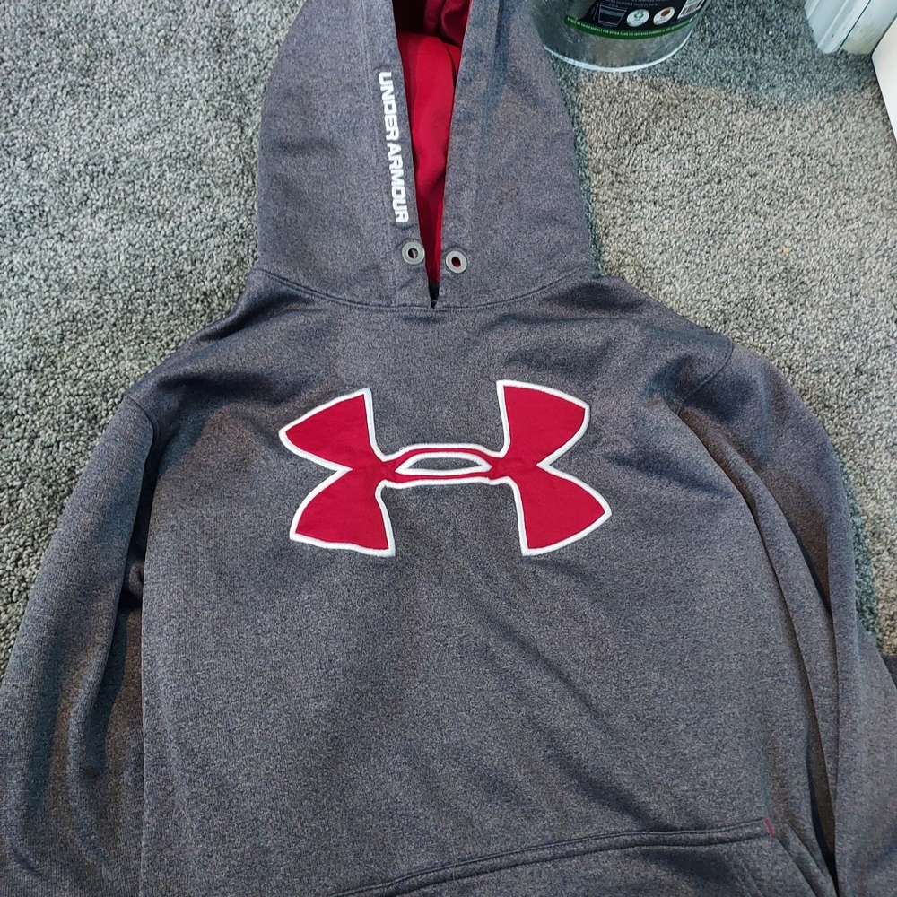 Under Armour Gray and Red Hoodie